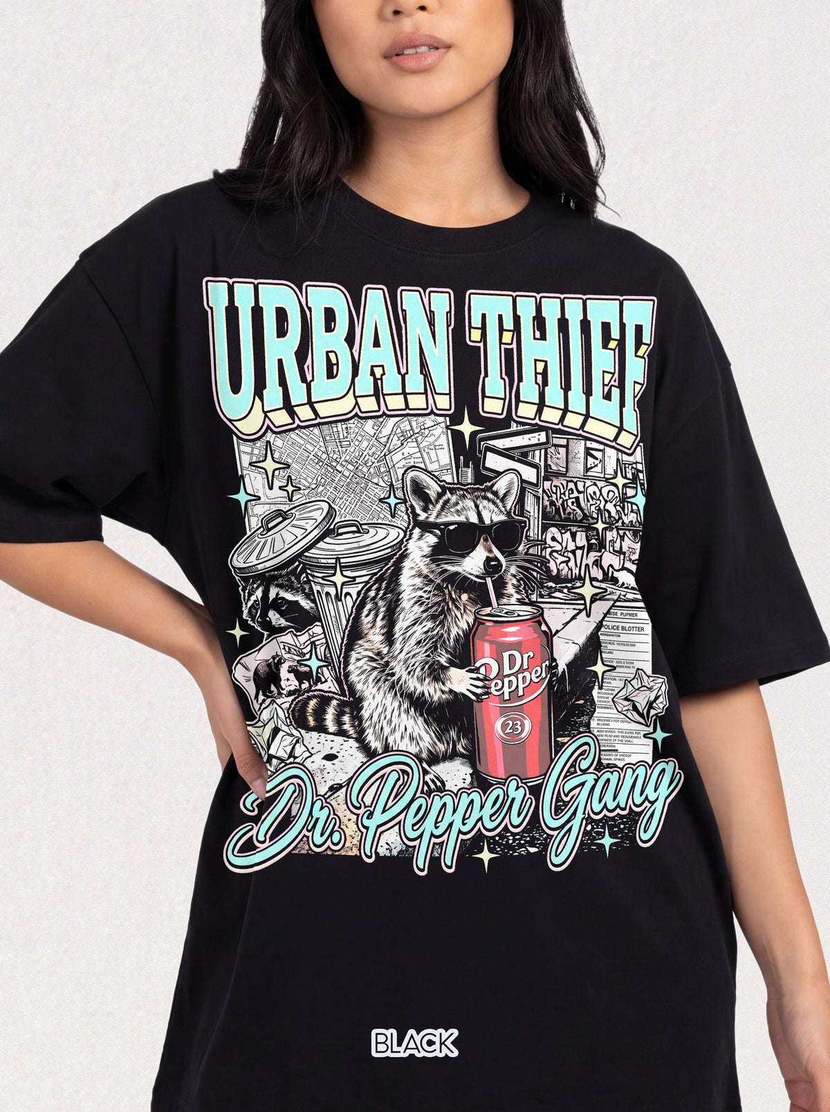 Urban Thief Dr P3pper Raccoon Classic Tee | Vintage Y2k Gift