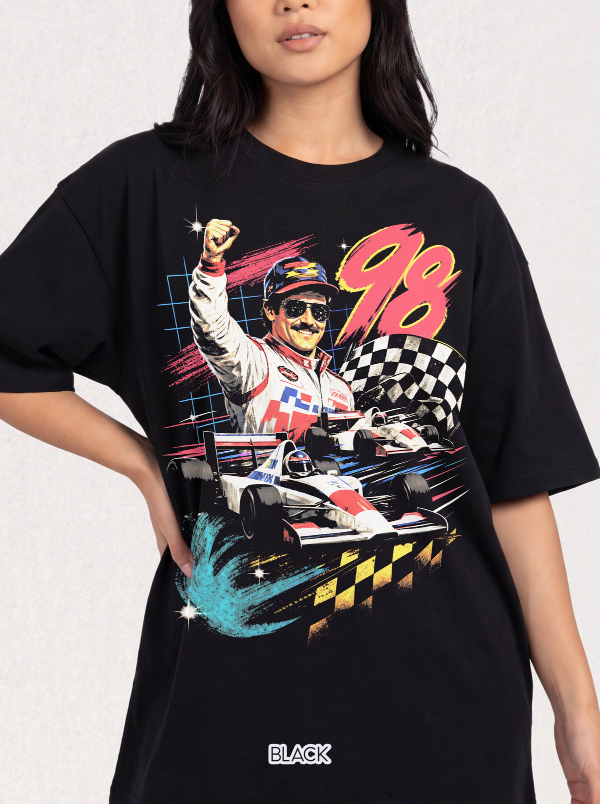 Vintage 98 Racing Driver T-Shirt - 90s Retro Motorsport Graphic Tee
