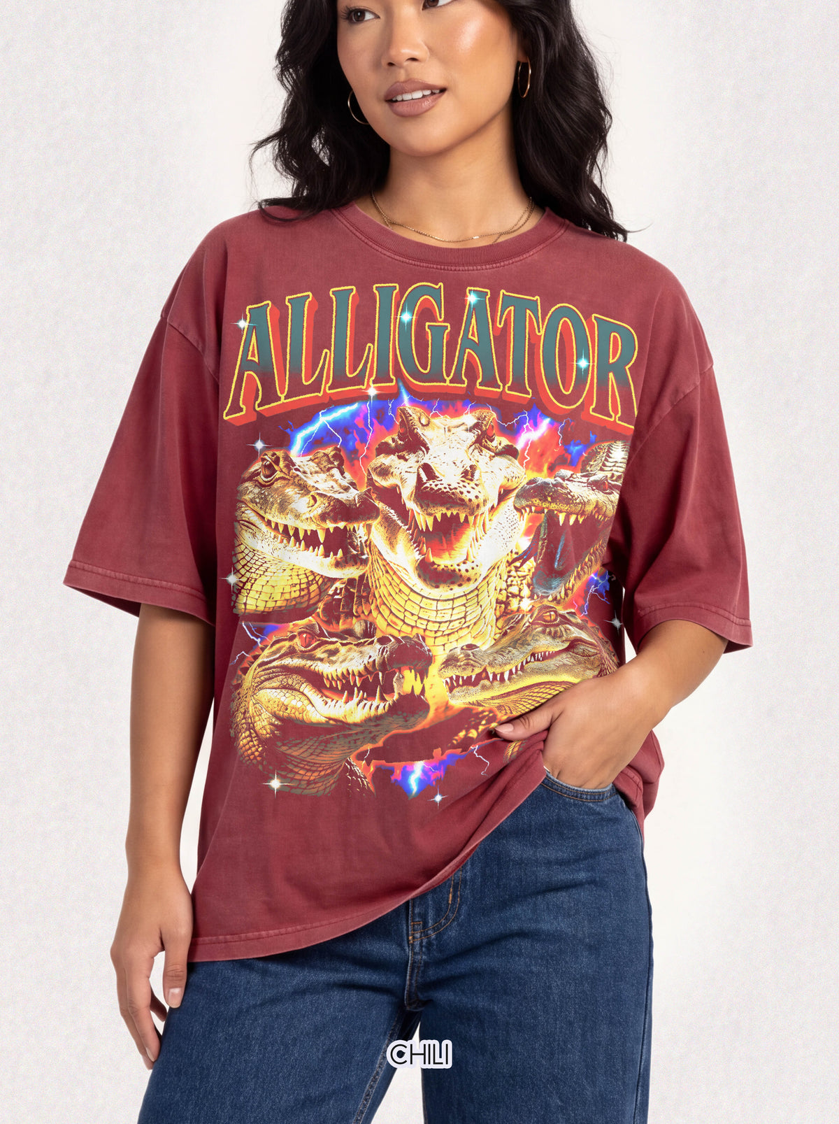 Vintage Alligator Classic Tee | 90s Graphic | Crocodile Gift