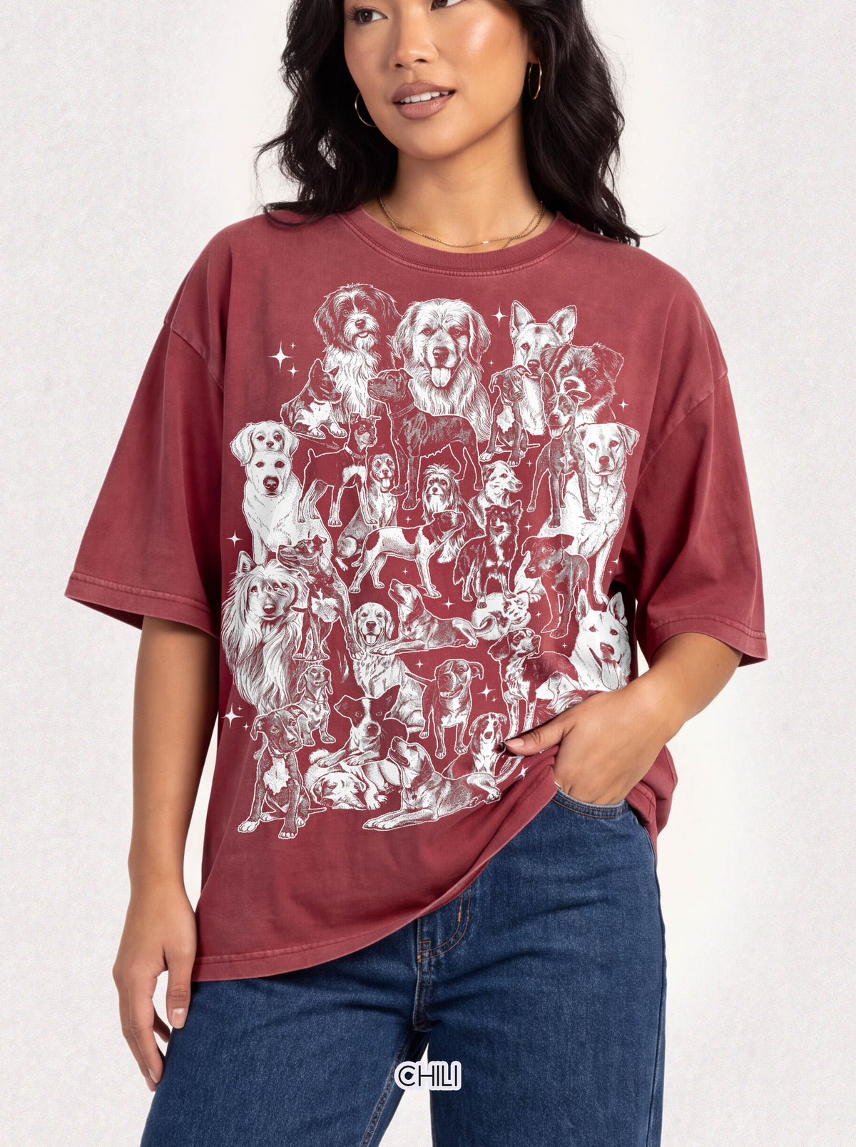 Retro Puppy Collage Classic Tee | 90s Vintage | Dog Gift