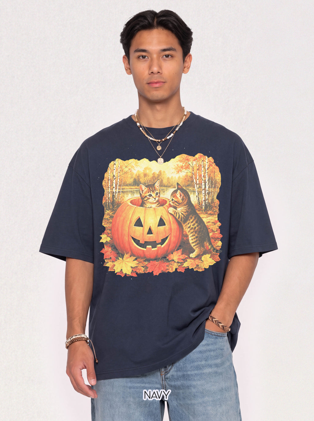 Halloween Kittens Classic Tee | Autumn Pumpkin | Cat Gift
