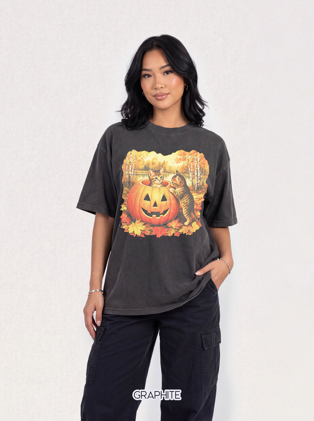 Halloween Kittens Classic Tee | Autumn Pumpkin | Cat Gift
