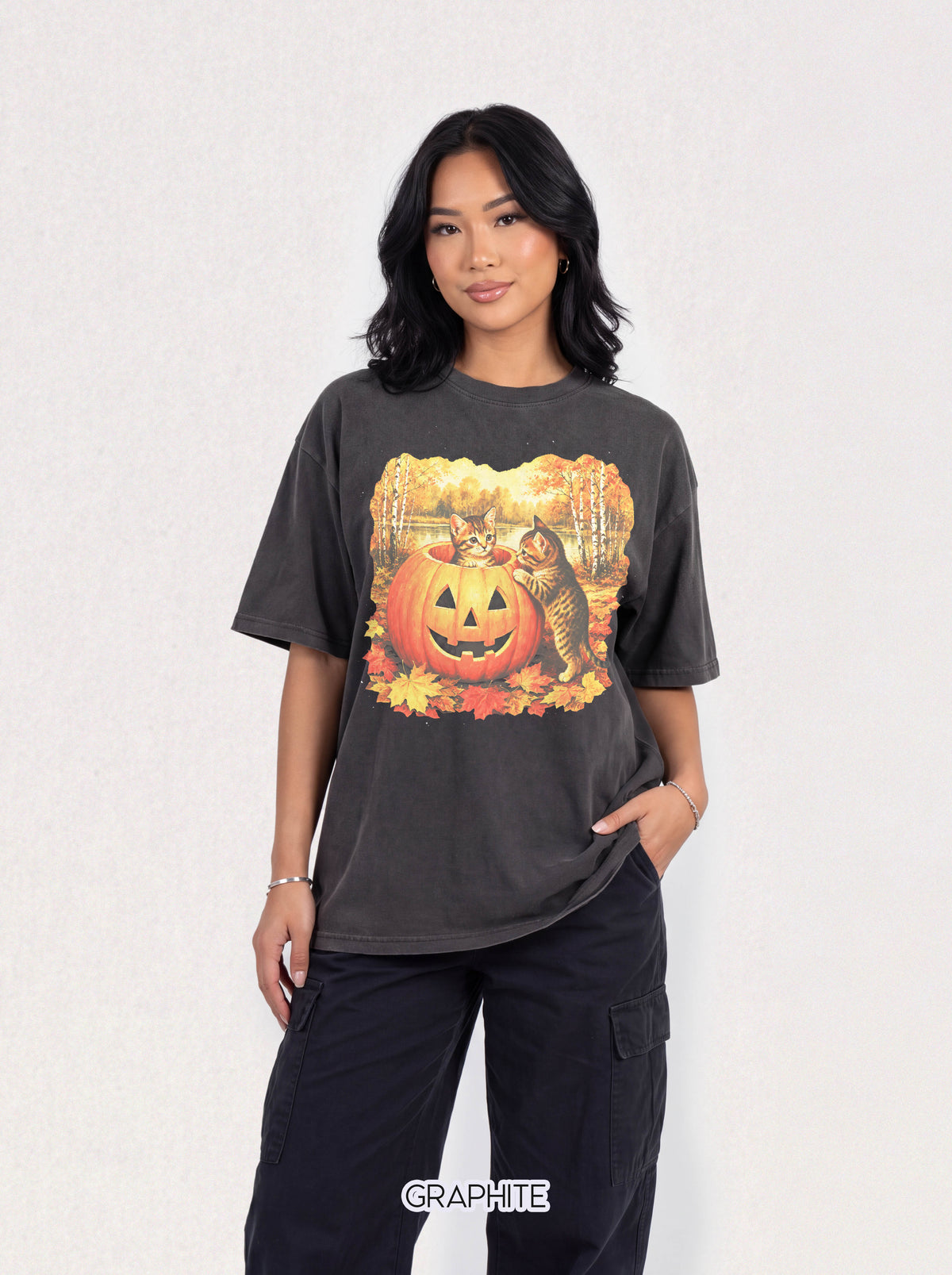 Halloween Kittens Classic Tee | Autumn Pumpkin | Cat Gift