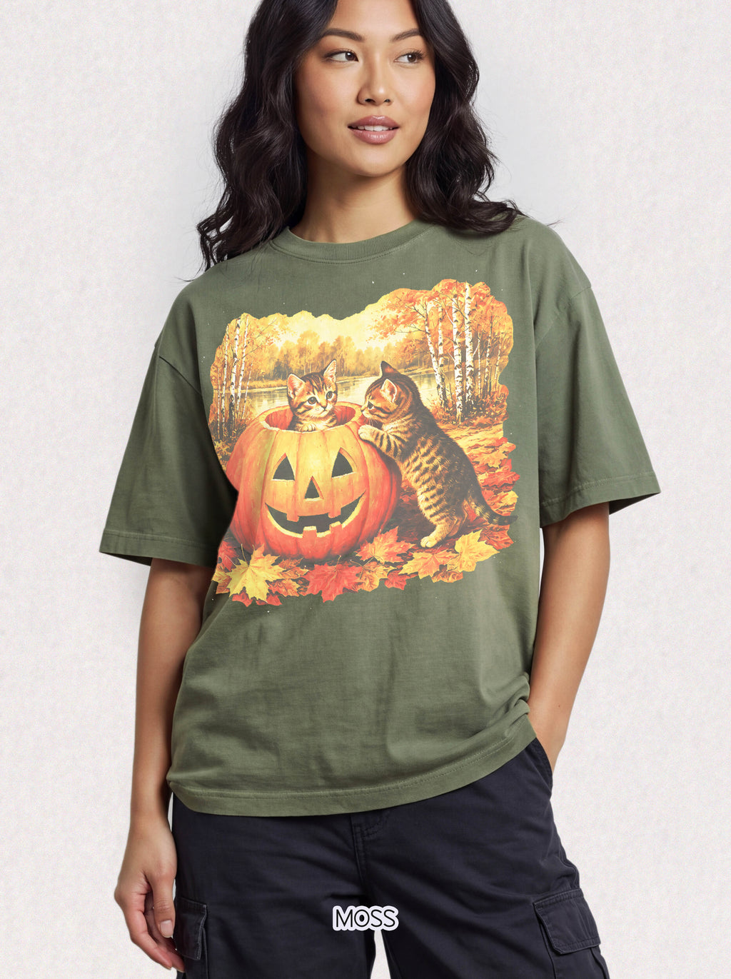 Halloween Kittens Classic Tee | Autumn Pumpkin | Cat Gift