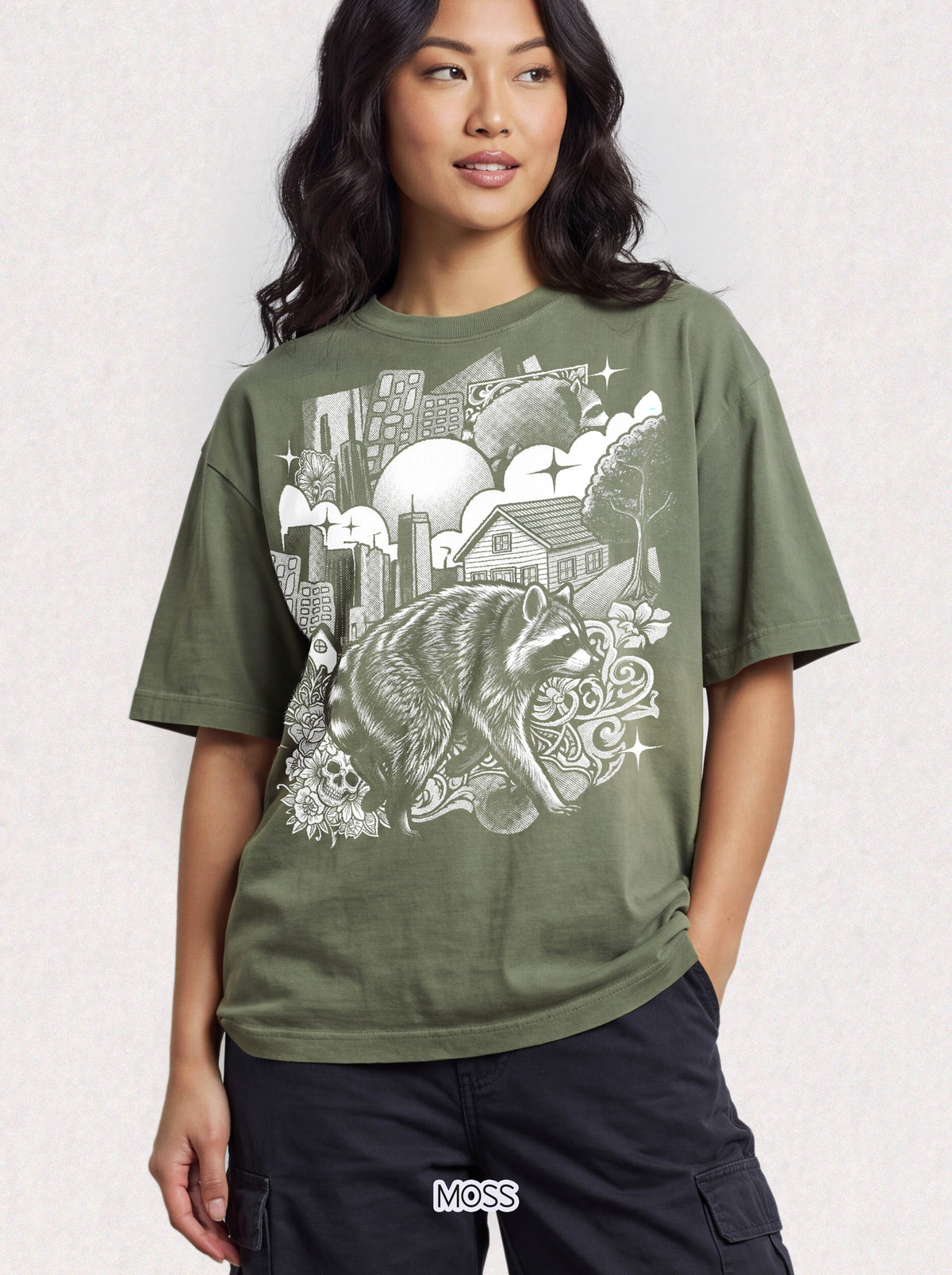Raccoon City Skull Classic Tee | 90s Retro | Gaming Gift