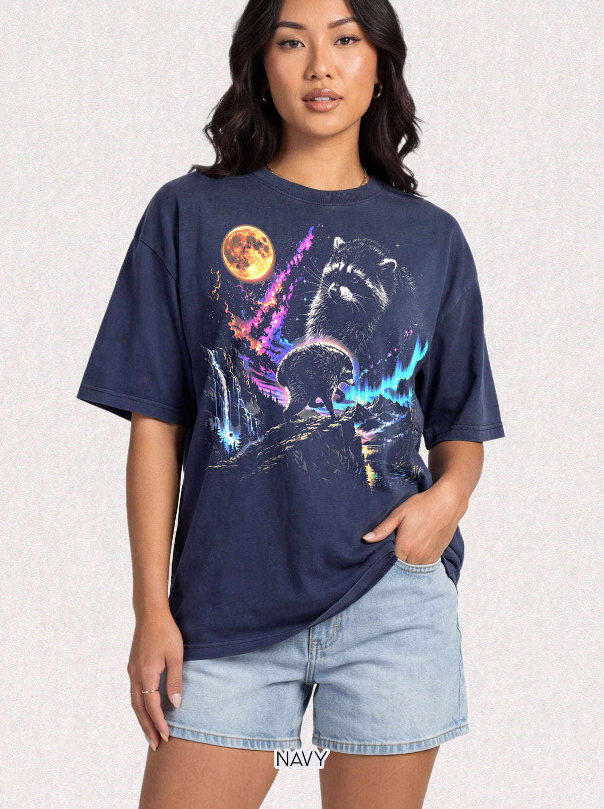 Raccoon Galaxy Classic Tee | 90s Vintage | Space Gift