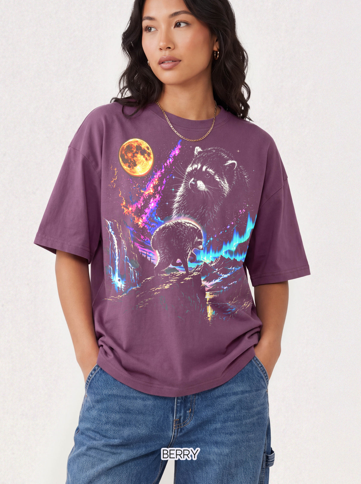 Raccoon Galaxy Classic Tee | 90s Vintage | Space Gift