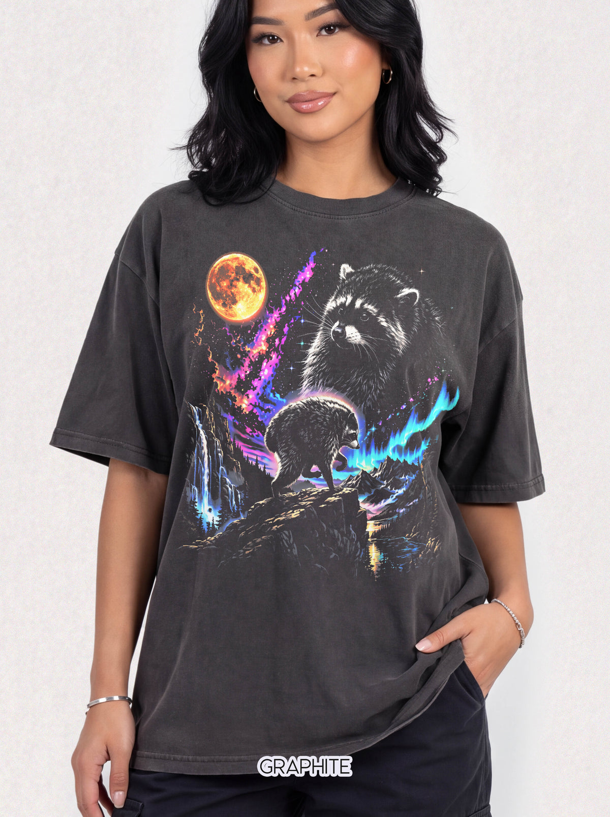 Raccoon Galaxy Classic Tee | 90s Vintage | Space Gift