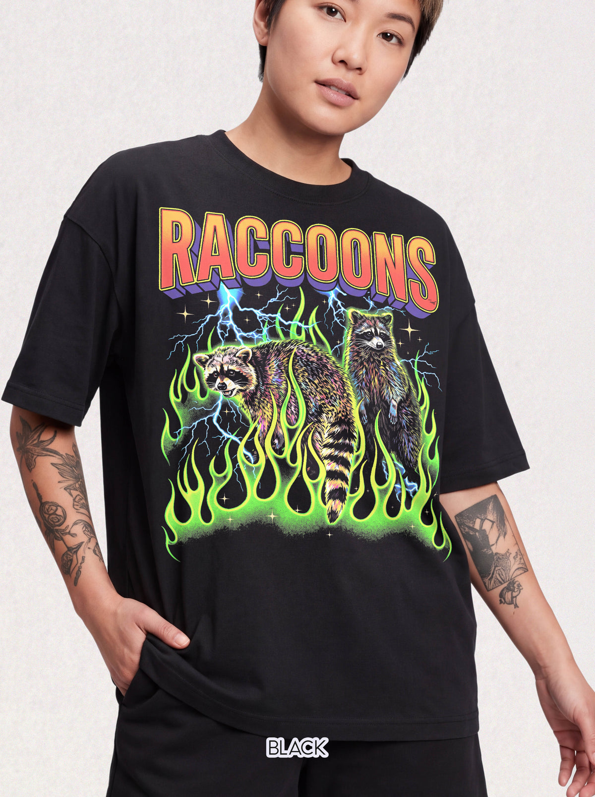 Retro Trash Panda Raccoons T-Shirt - 90s Vintage Graphic Tee