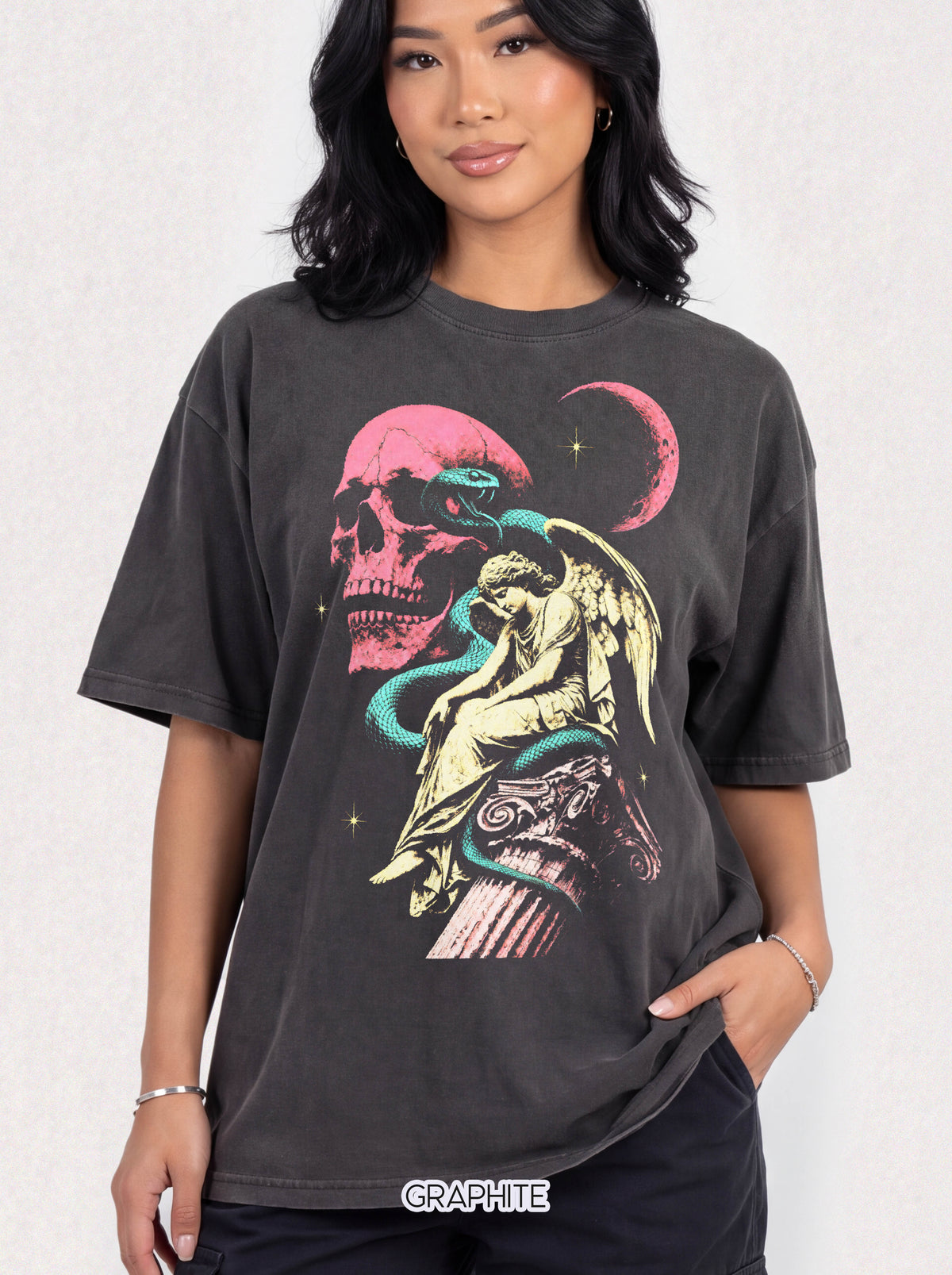 Skull Snake Angel Classic Tee | Retro Gothic | Vintage Gift