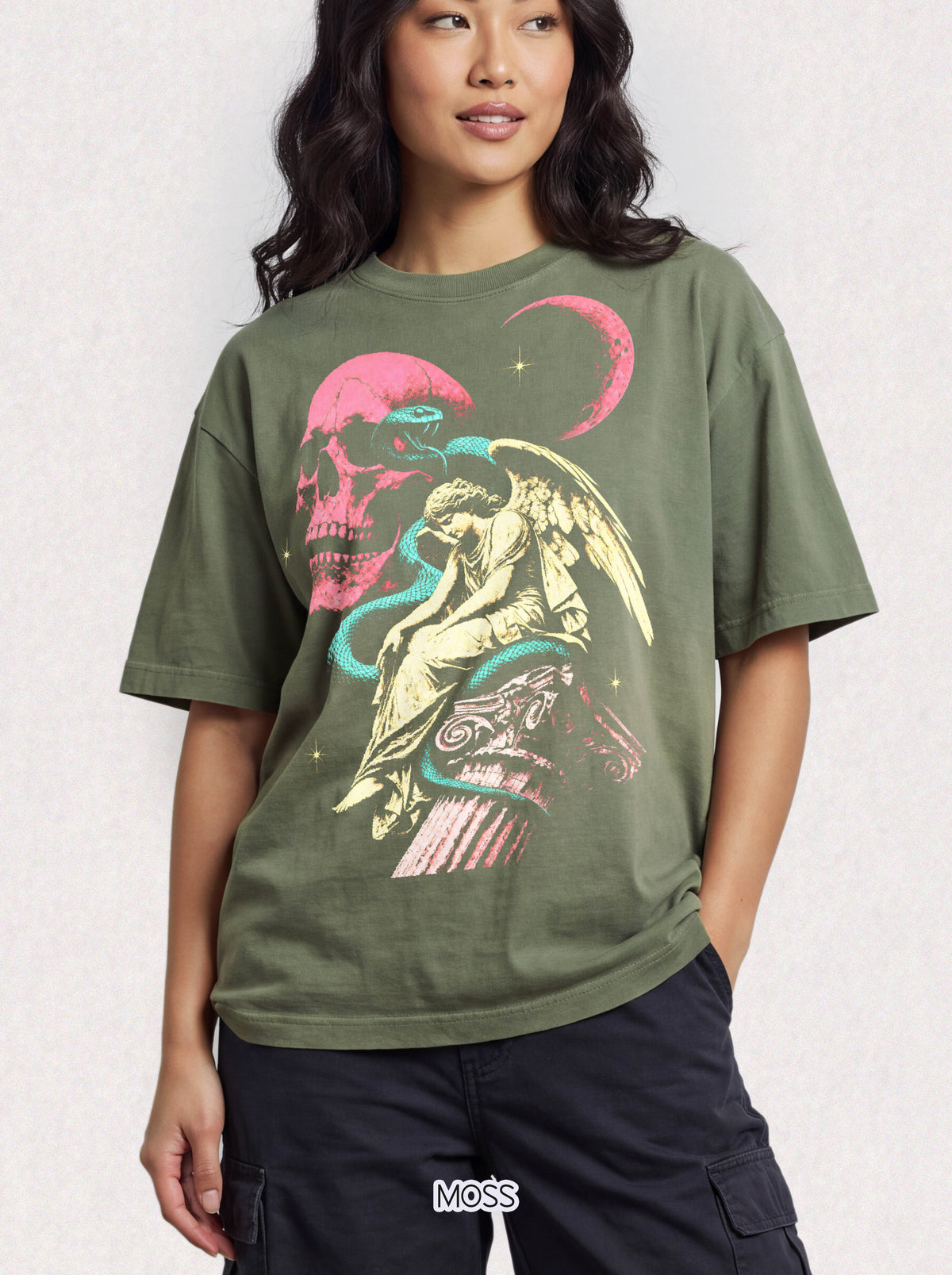 Skull Snake Angel Classic Tee | Retro Gothic | Vintage Gift