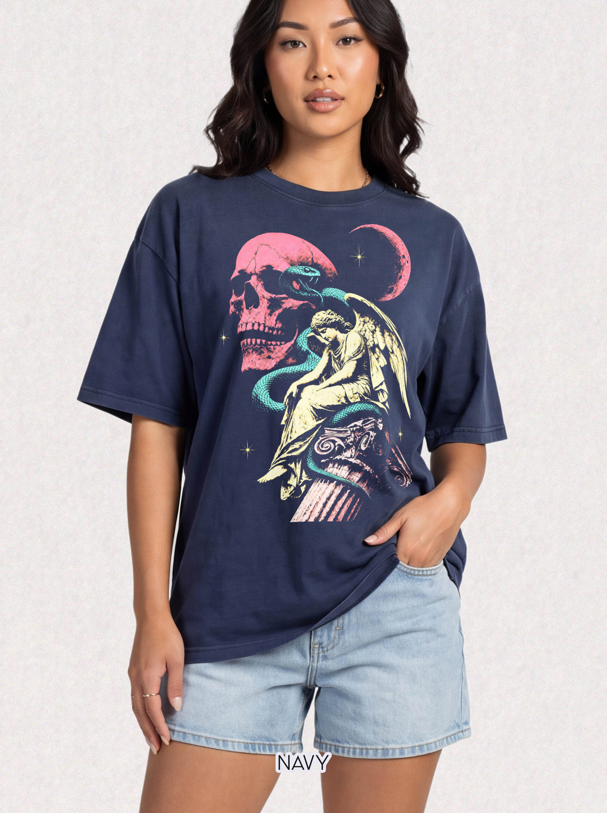 Skull Snake Angel Classic Tee | Retro Gothic | Vintage Gift