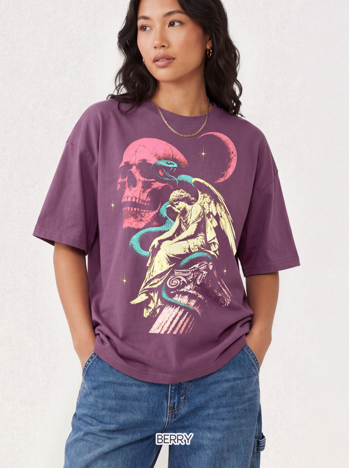 Skull Snake Angel Classic Tee | Retro Gothic | Vintage Gift