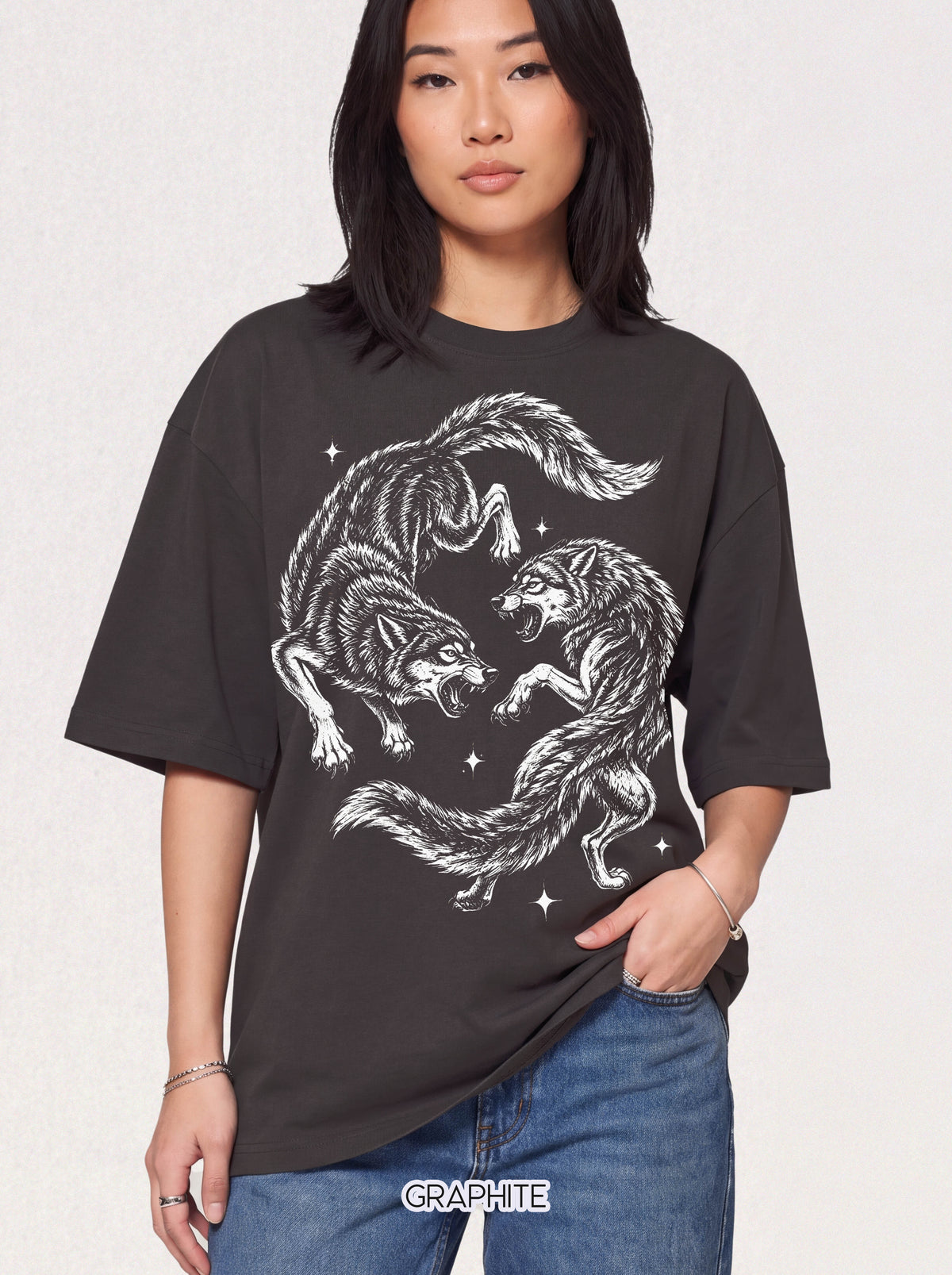 Twin Wolves Classic Tee | 90s Vintage | Dark Nature Wolf