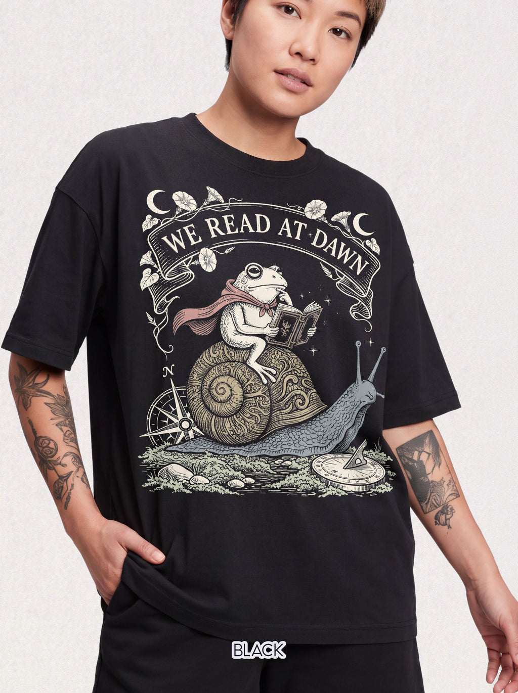 We Read At Dawn Classic Tee | Wizard Toad | Magical Books