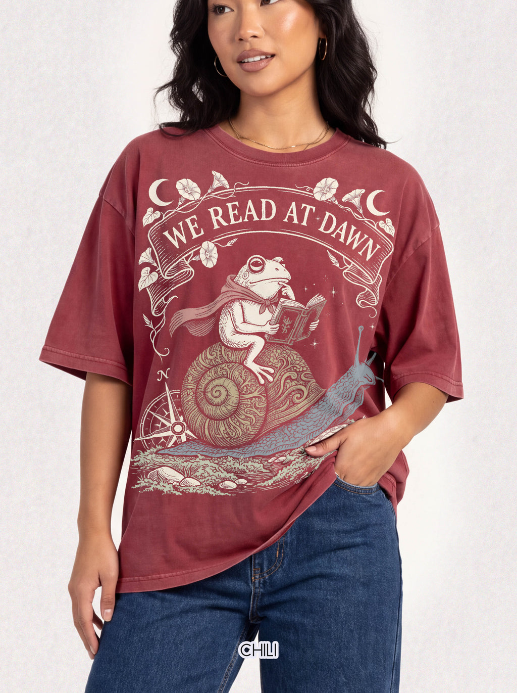 We Read At Dawn Classic Tee | Wizard Toad | Magical Books