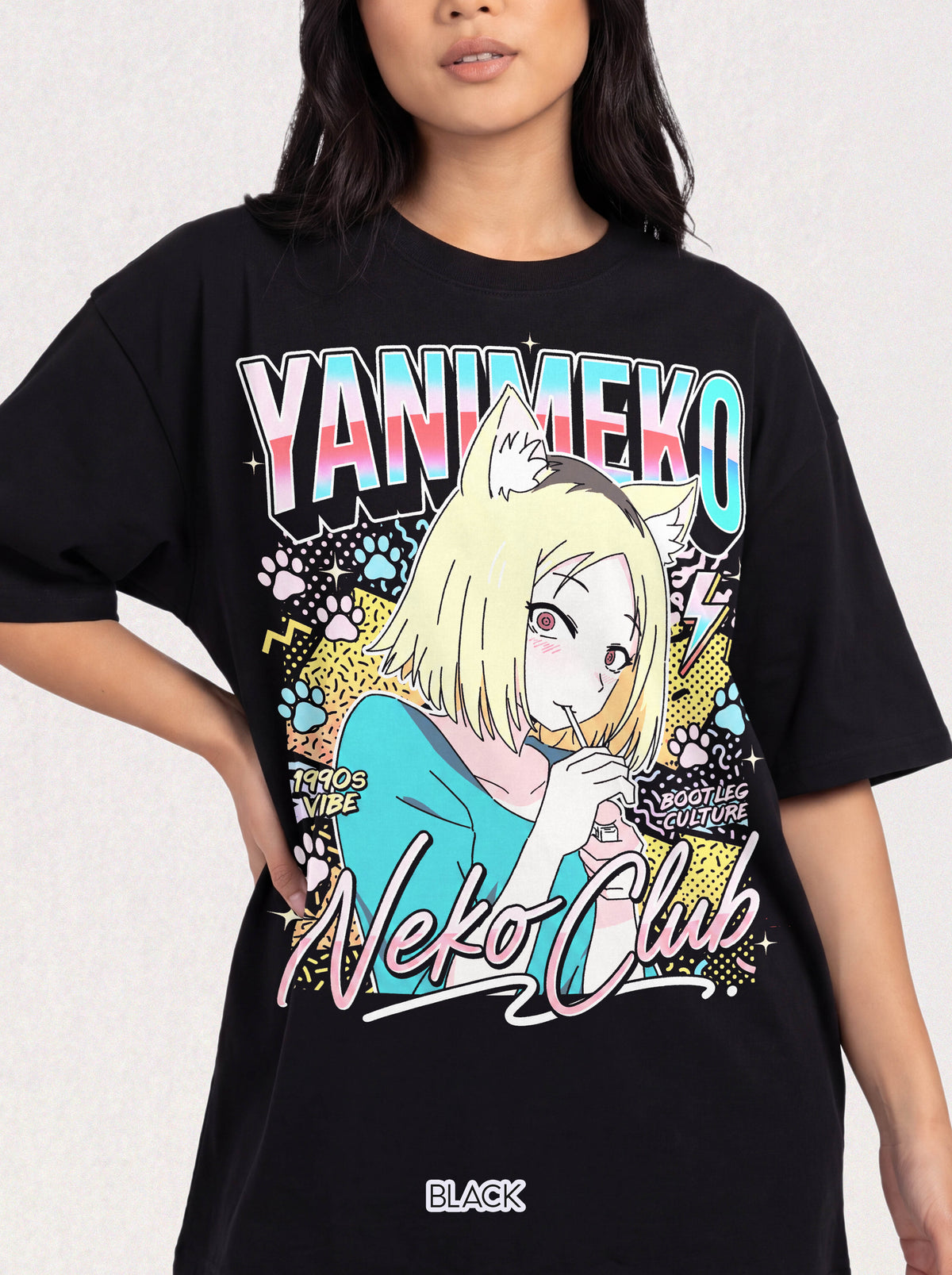 Neko Club Anime Girl T-Shirt - 90s Vibe Retro Graphic Tee