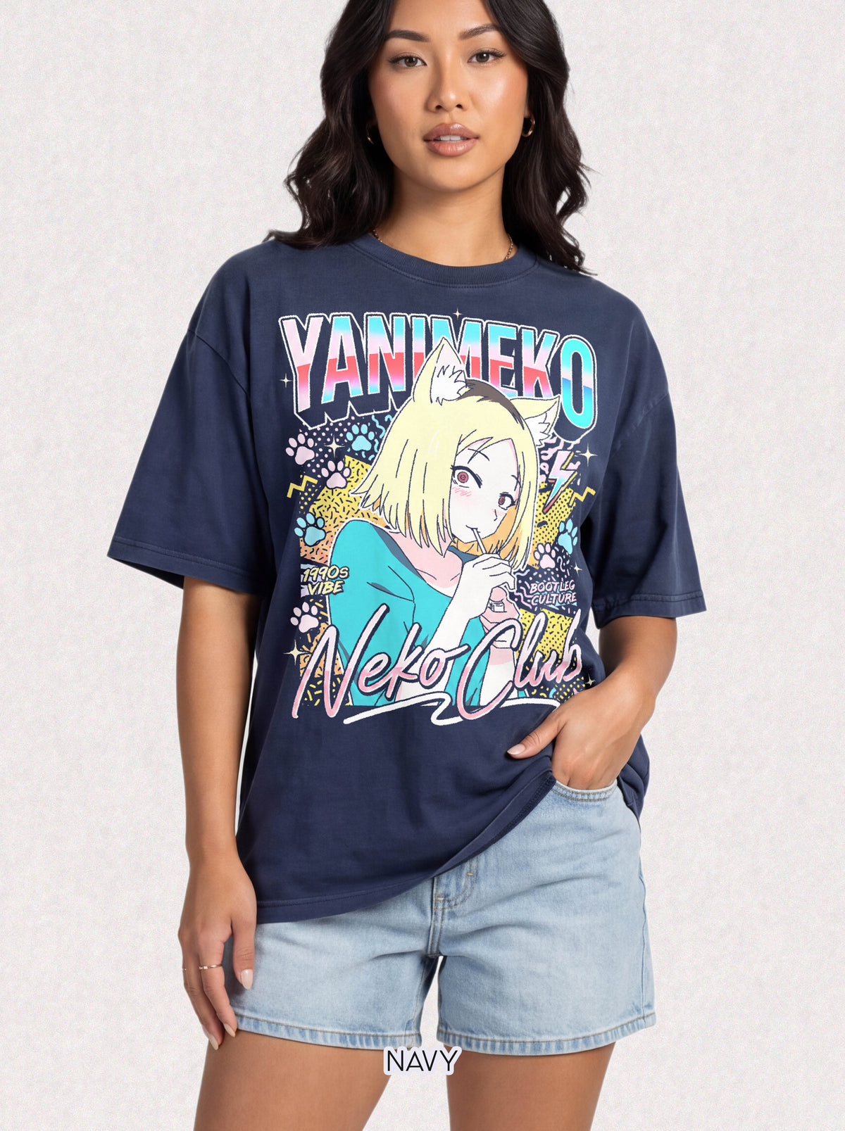 Neko Club Anime Girl Classic Tee | 1990s Vibe | Retro Gift