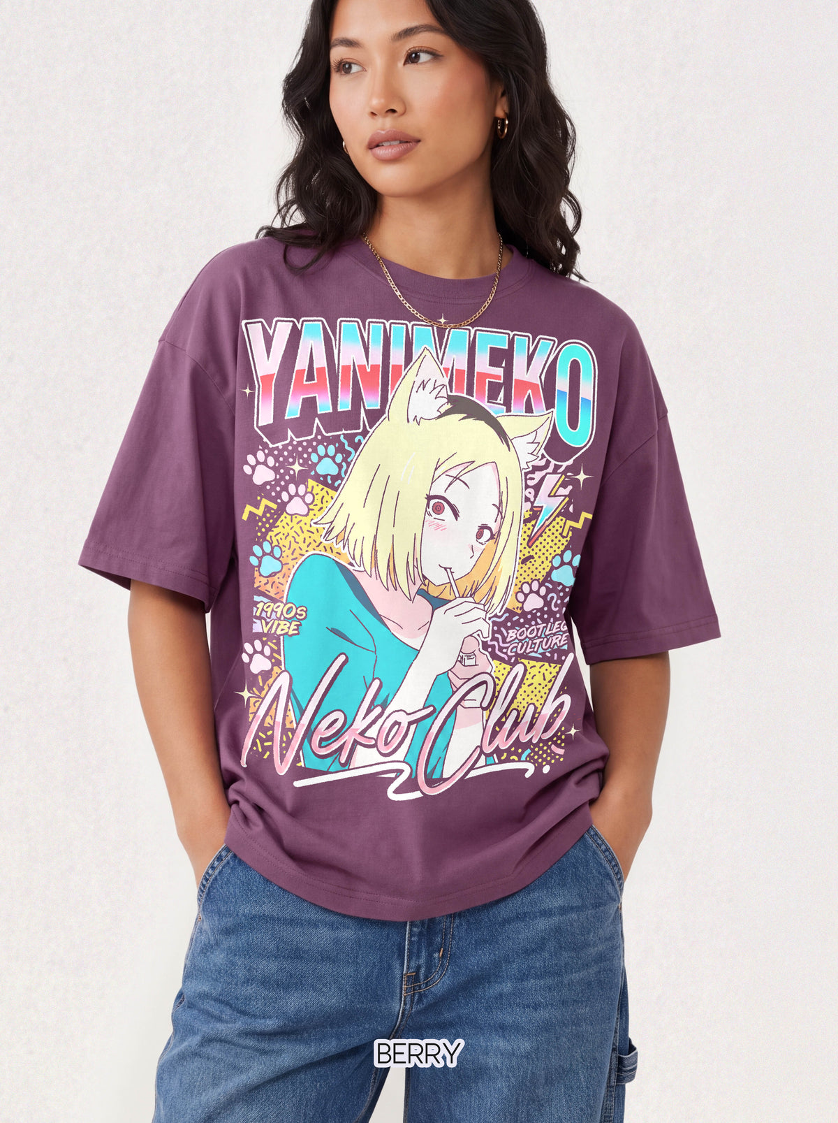 Neko Club Anime Girl Classic Tee | 1990s Vibe | Retro Gift