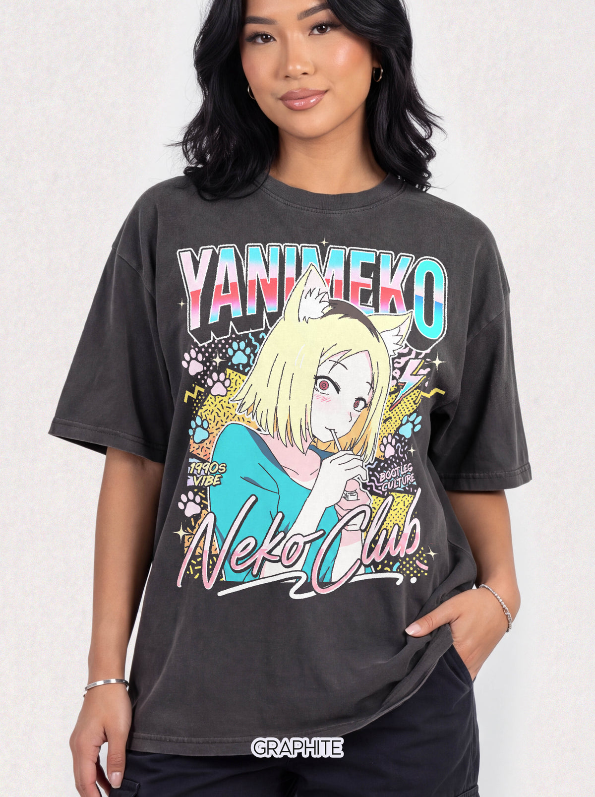 Neko Club Anime Girl Classic Tee | 1990s Vibe | Retro Gift