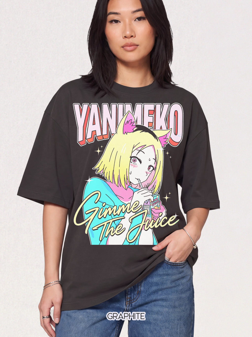 Gimme The Juice Classic Tee | Retro 90s | Anime Cat Girl