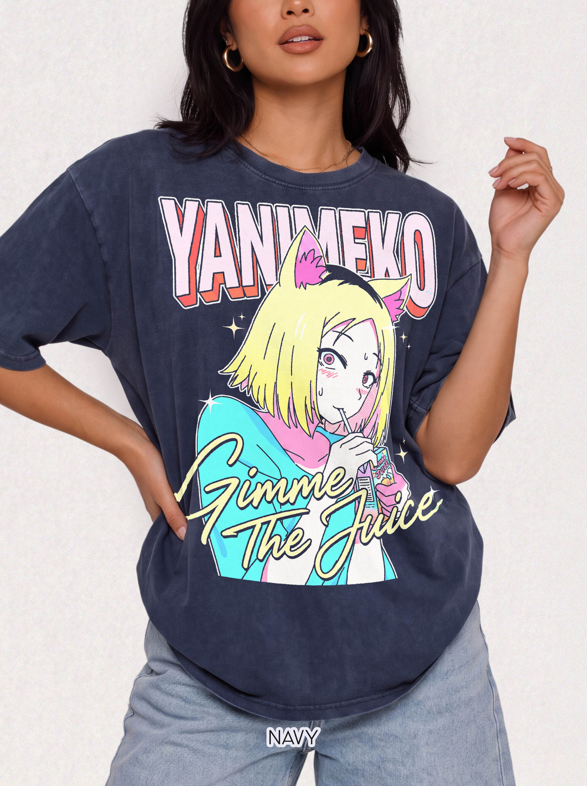 Gimme The Juice Classic Tee | Retro 90s | Anime Cat Girl