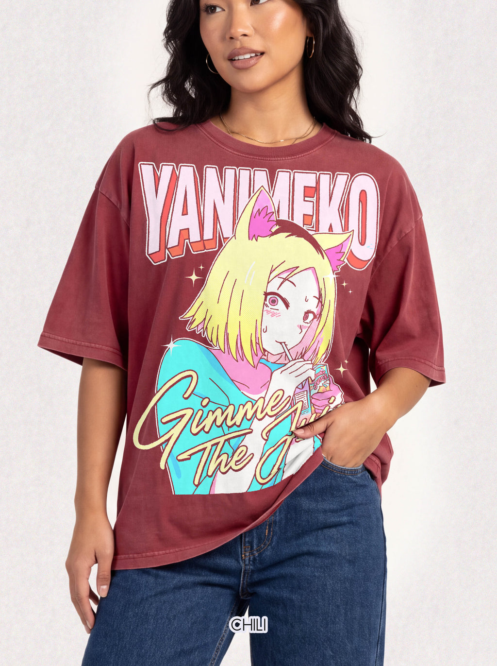 Gimme The Juice Classic Tee | Retro 90s | Anime Cat Girl